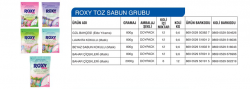 Roxy Toz Sabun Grubu - Özba Gıda İnşaat San. ve Tic. Ltd. Şti. - 0412 251 11 53 - 0412 251 05 64
